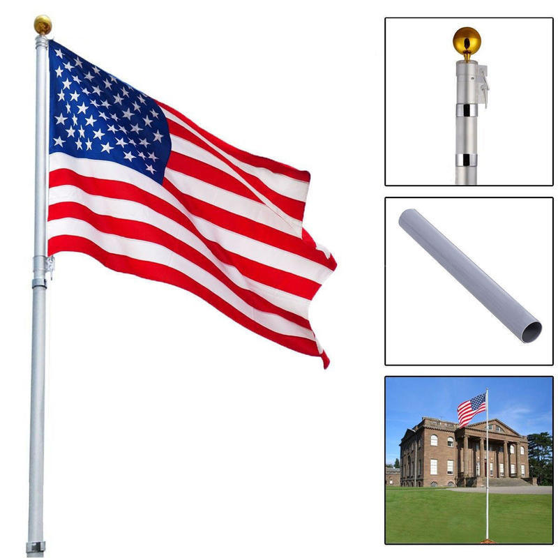 If you are looking 16Ft Telescoping Flagpole w/ 1 US America Flag Kit Outdoor Gold Ball Aluminum you can buy to costway, It is on sale at the best price