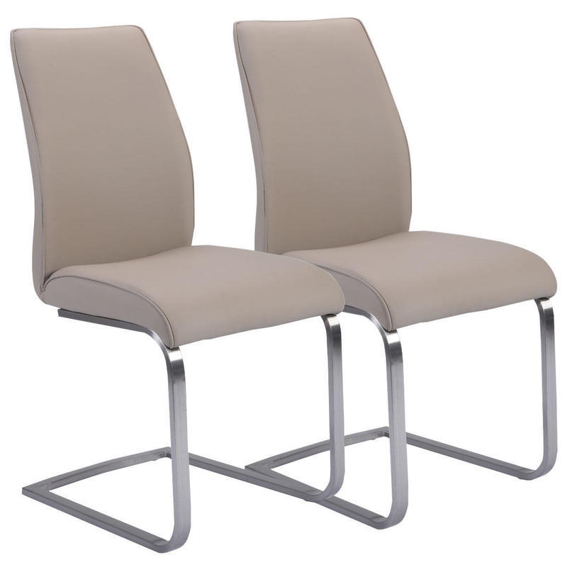 If you are looking 2 Pcs Dining Chairs High Back Gray PU Leather Furniture Modern Seat New you can buy to costway, It is on sale at the best price