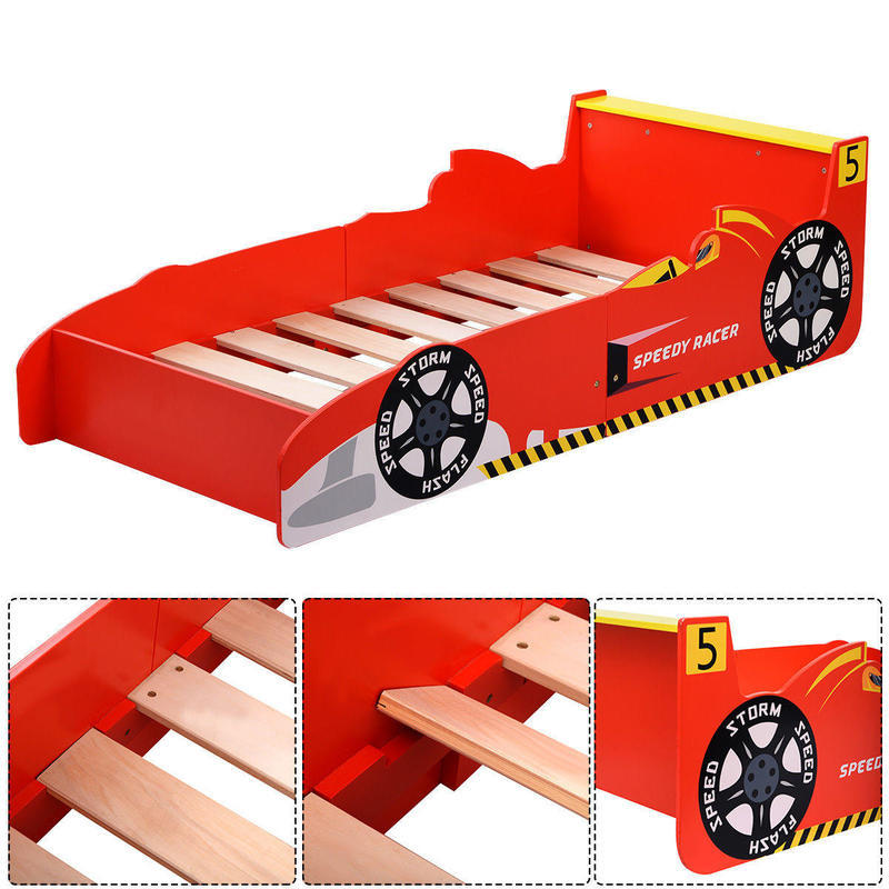 If you are looking Kids Race Car Bed Toddler Bed Boys Child Furniture Bedroom Red Wooden New you can buy to costway, It is on sale at the best price