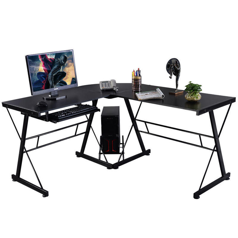 If you are looking L-Shape Computer Desk PC Wood Laptop Table Workstation Corner Home Office Black you can buy to costway, It is on sale at the best price
