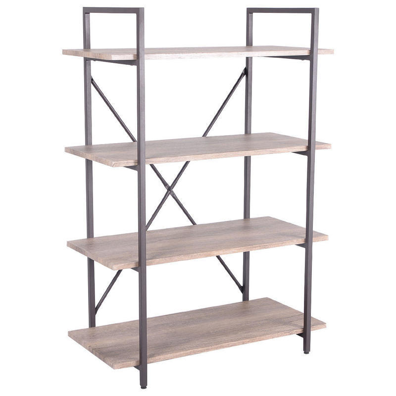 If you are looking 4 Tiers Bookcase Metal and Wood Storage Shelf Display Organizer Home Furniture you can buy to costway, It is on sale at the best price