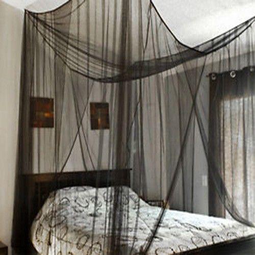 If you are looking 4 Corner Post Bed Canopy Mosquito Net Full Queen King Size Netting Black Bedding you can buy to costway, It is on sale at the best price