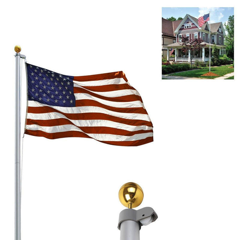 If you are looking 20ft Aluminum Sectional Flagpole Kit Outdoor Halyard Pole + 1PC US American Flag you can buy to costway, It is on sale at the best price