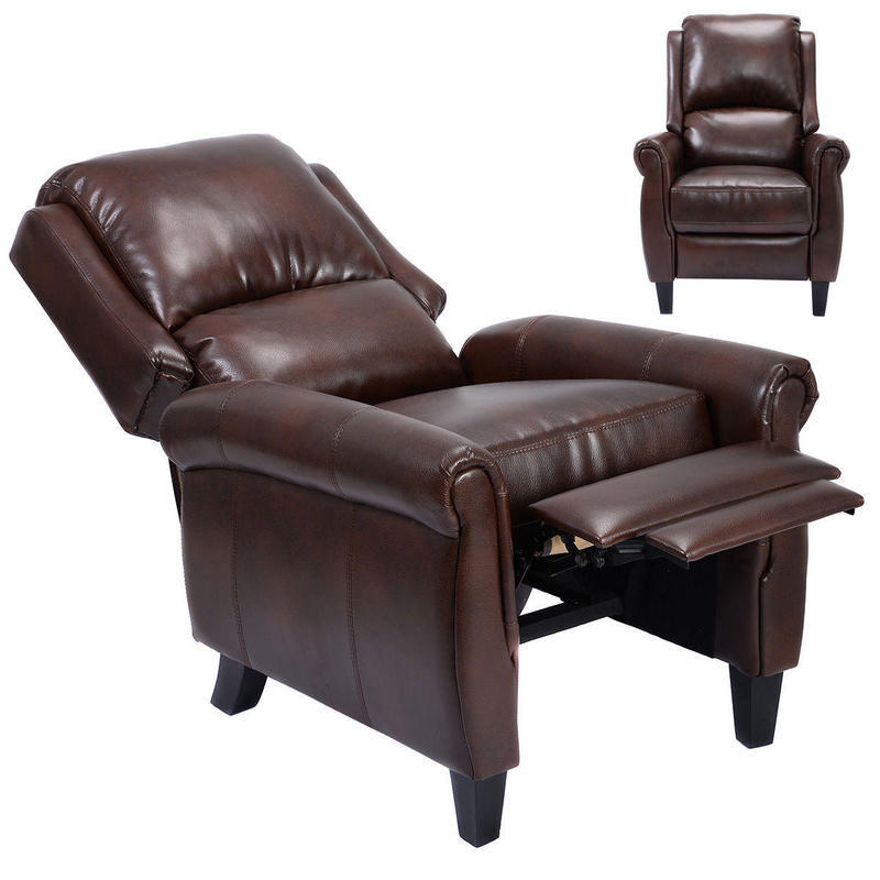 If you are looking Leather Recliner Accent Chair Push Back Living Room Home Furniture w/ Leg Rests you can buy to costway, It is on sale at the best price