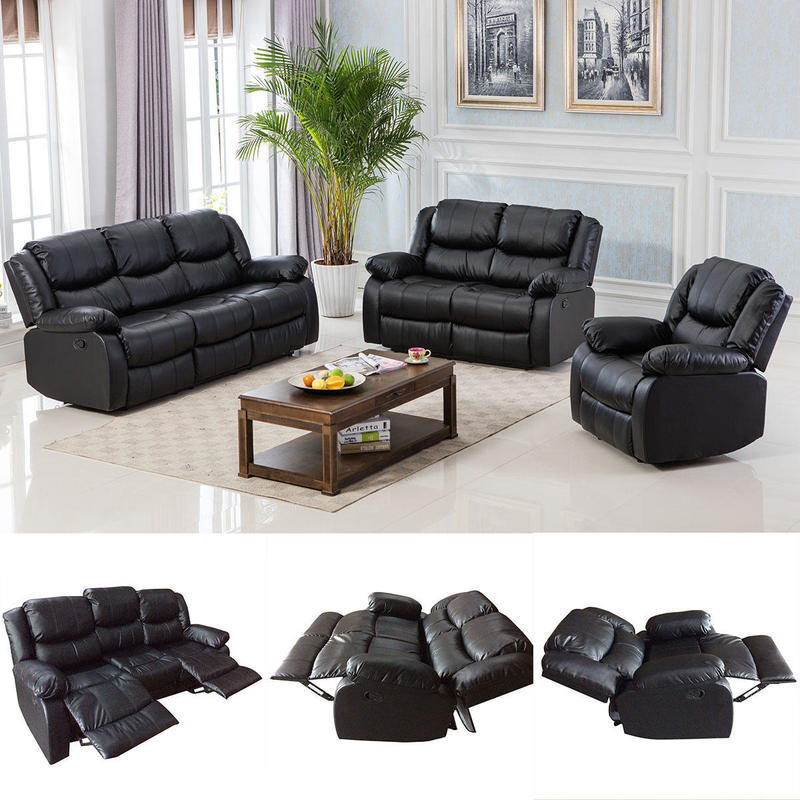 If you are looking Black Motion Sofa Loveseat Recliner Living Room Bonded Leather Furniture you can buy to costway, It is on sale at the best price