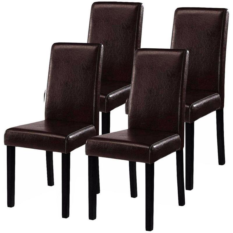 If you are looking Set of 4 Elegant Design Leather Contemporary Dining Chairs Home Room you can buy to costway, It is on sale at the best price