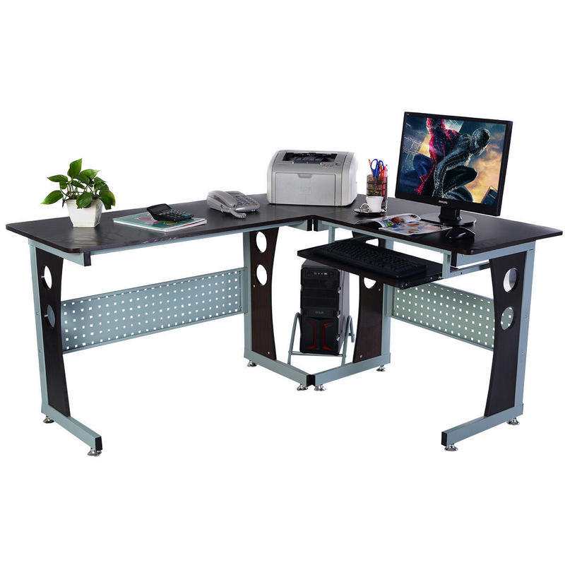If you are looking COSTWAY Wood L-Shape Corner Computer Desk PC Table Workstation Home Office you can buy to costway, It is on sale at the best price
