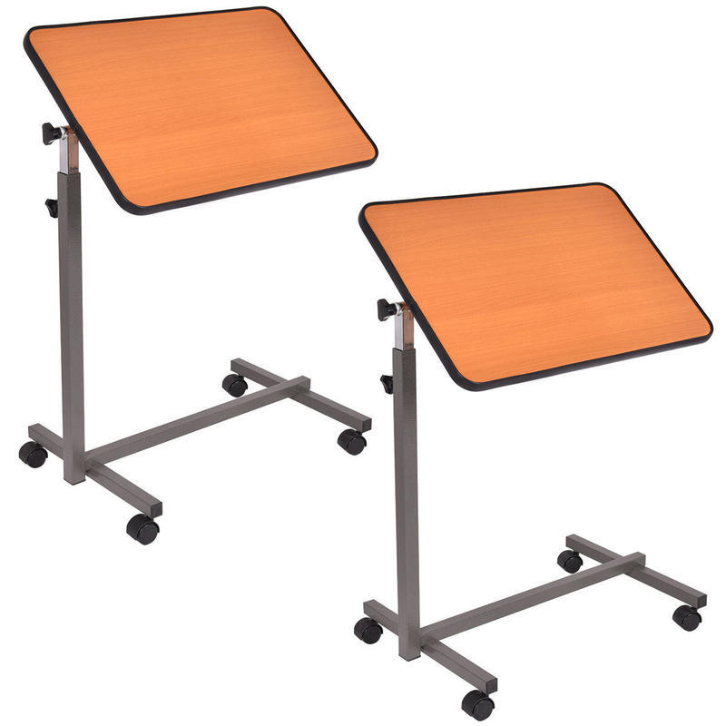 If you are looking 2PC Overbed Rolling Table Over Bed Laptop Food Tray Hospital Desk W/Tilting Top you can buy to costway, It is on sale at the best price