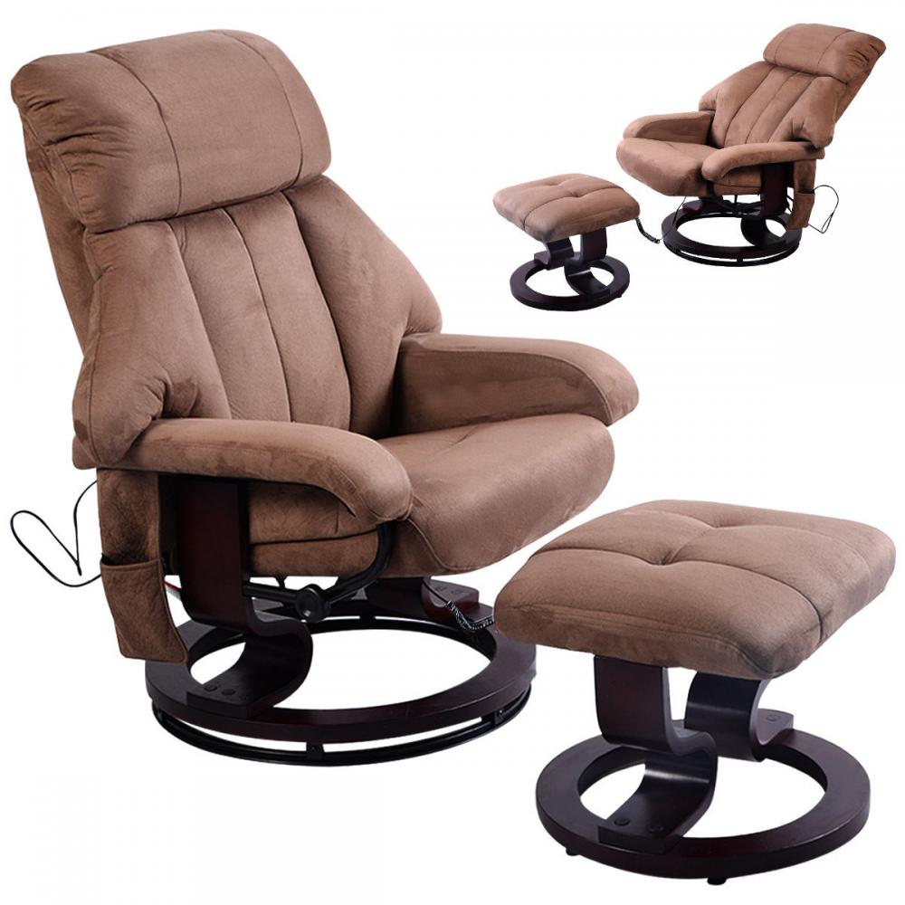 If you are looking Brown Leisure Recliner Chair Ottoman with 8-Motor Massage Heated Swivel you can buy to costway, It is on sale at the best price