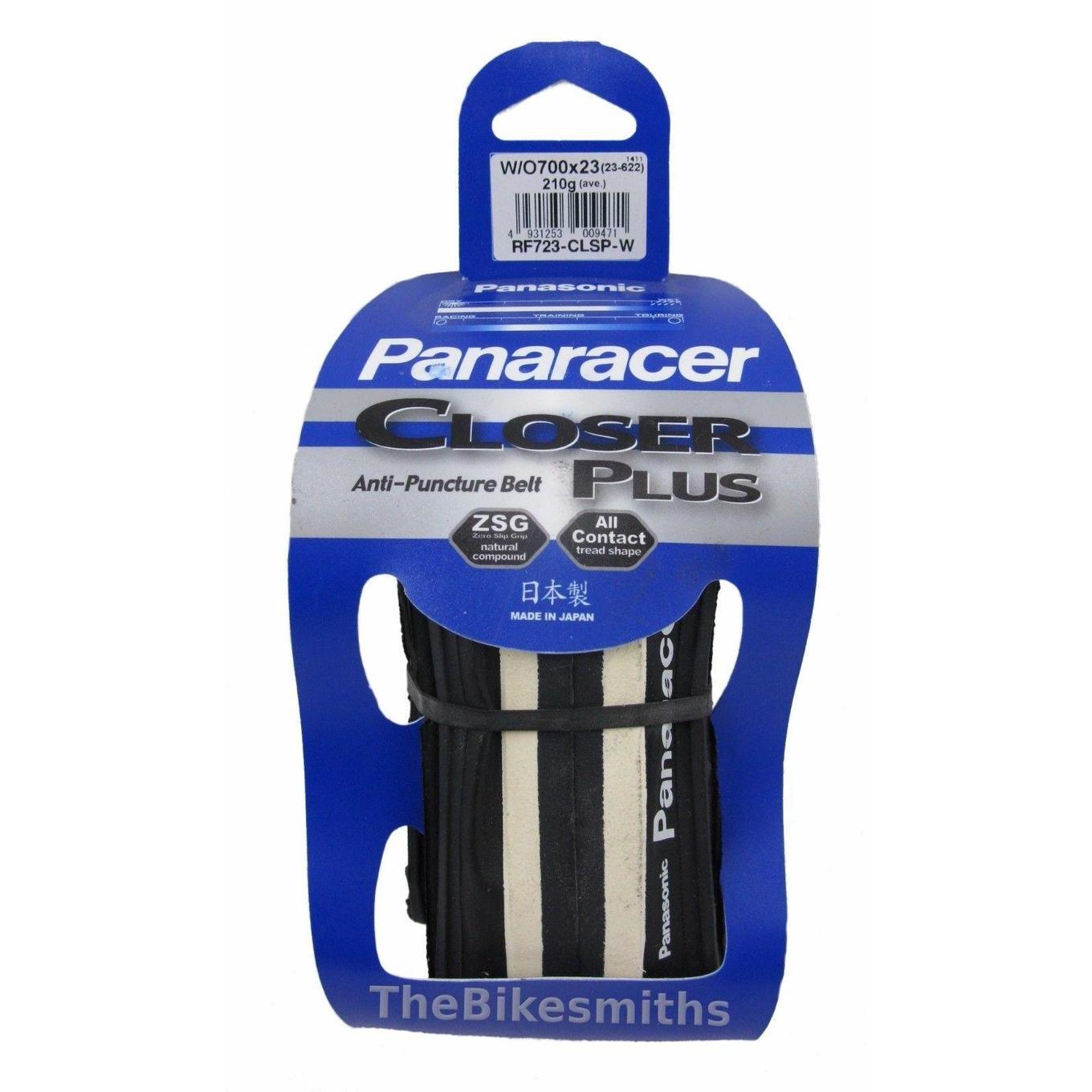 PANARACER Closer PLUS BLACK 700 x 23 Folding Road Bike Race Tire Flat Guard 210g
