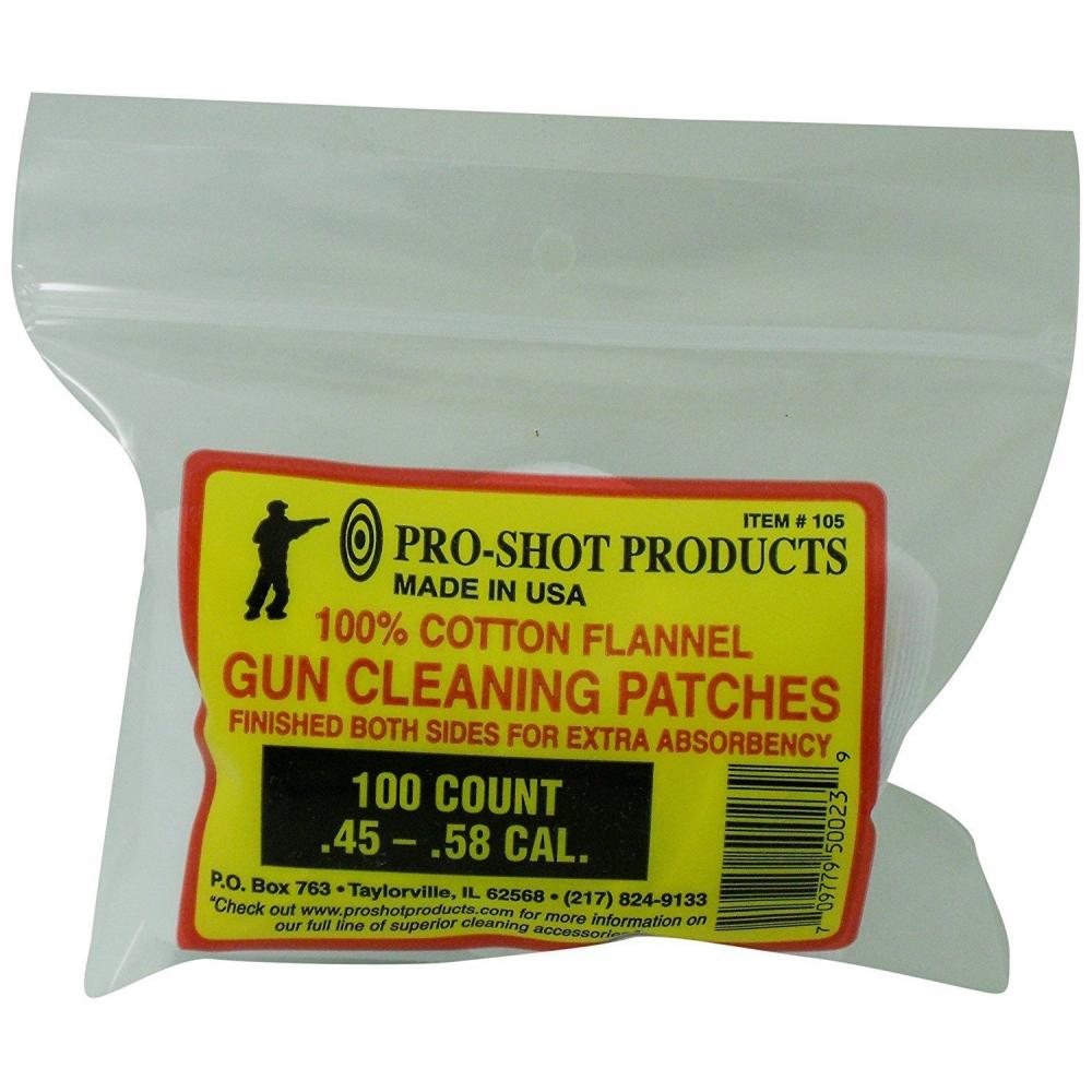 If you are looking Pro-Shot 100% Cotton Flannel Patches .45-.58 Caliber 100 Count - 105 you can buy to hunting_stuff, It is on sale at the best price