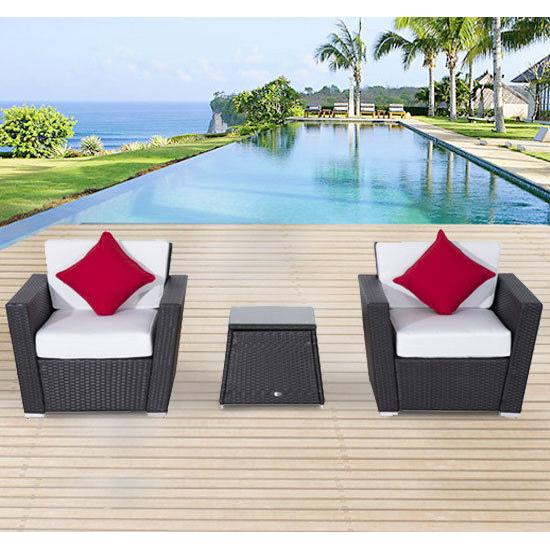 If you are looking Outdoor 3PCS Cushioned Rattan Wicker Patio Table Chair Set Sectional Furniture you can buy to mhcorp, It is on sale at the best price