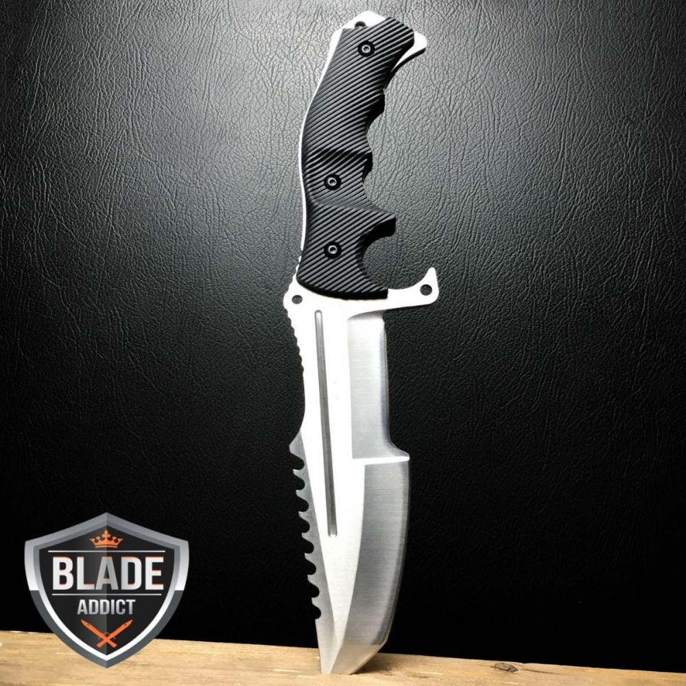 If you are looking TACTICAL COUNTER-STRIKE CSGO SILVER HUNTSMAN KNIFE Hunting Bowie Survival CS:GO you can buy to blade_addict, It is on sale at the best price