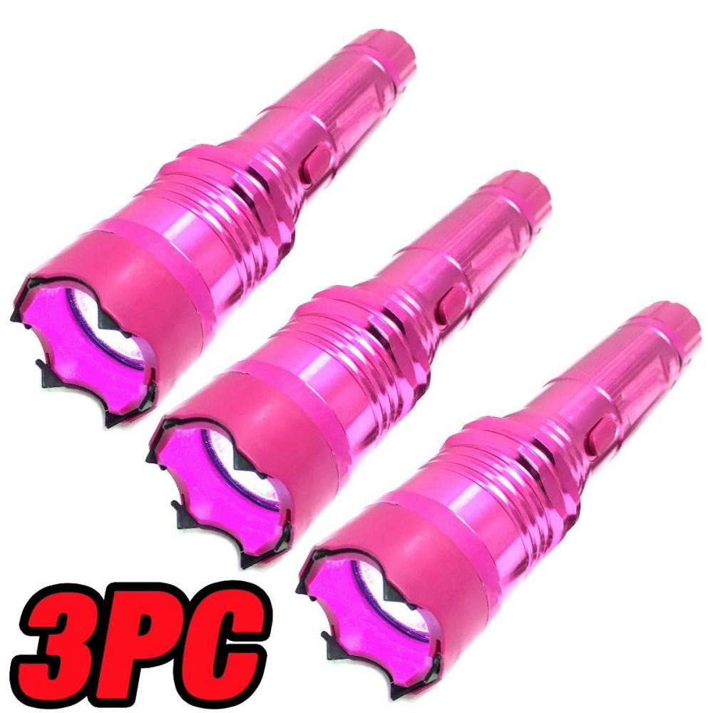 If you are looking 3 PC Metal MILITARY Stun Gun 260 Million Volt Rechargeable LED Flashlight PINK you can buy to blade_addict, It is on sale at the best price