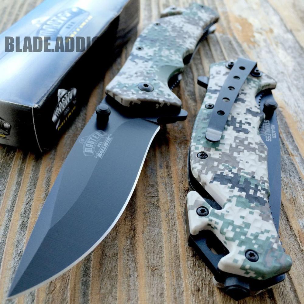 If you are looking Ballistic Camo Combat Tactical Spring Assisted Open Rescue Pocket Knife EDC you can buy to blade_addict, It is on sale at the best price