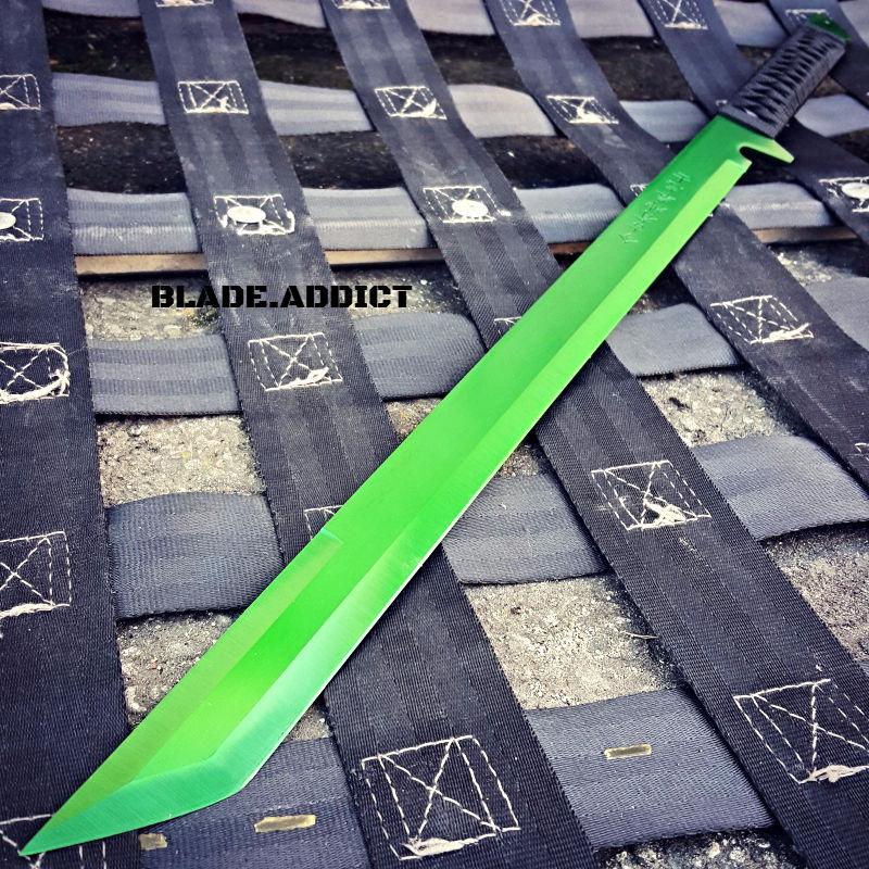 If you are looking 27" FULL TANG NINJA MACHETE KATANA SWORD ZOMBIE TACTICAL SURVIVAL KNIFE GREEN you can buy to blade_addict, It is on sale at the best price