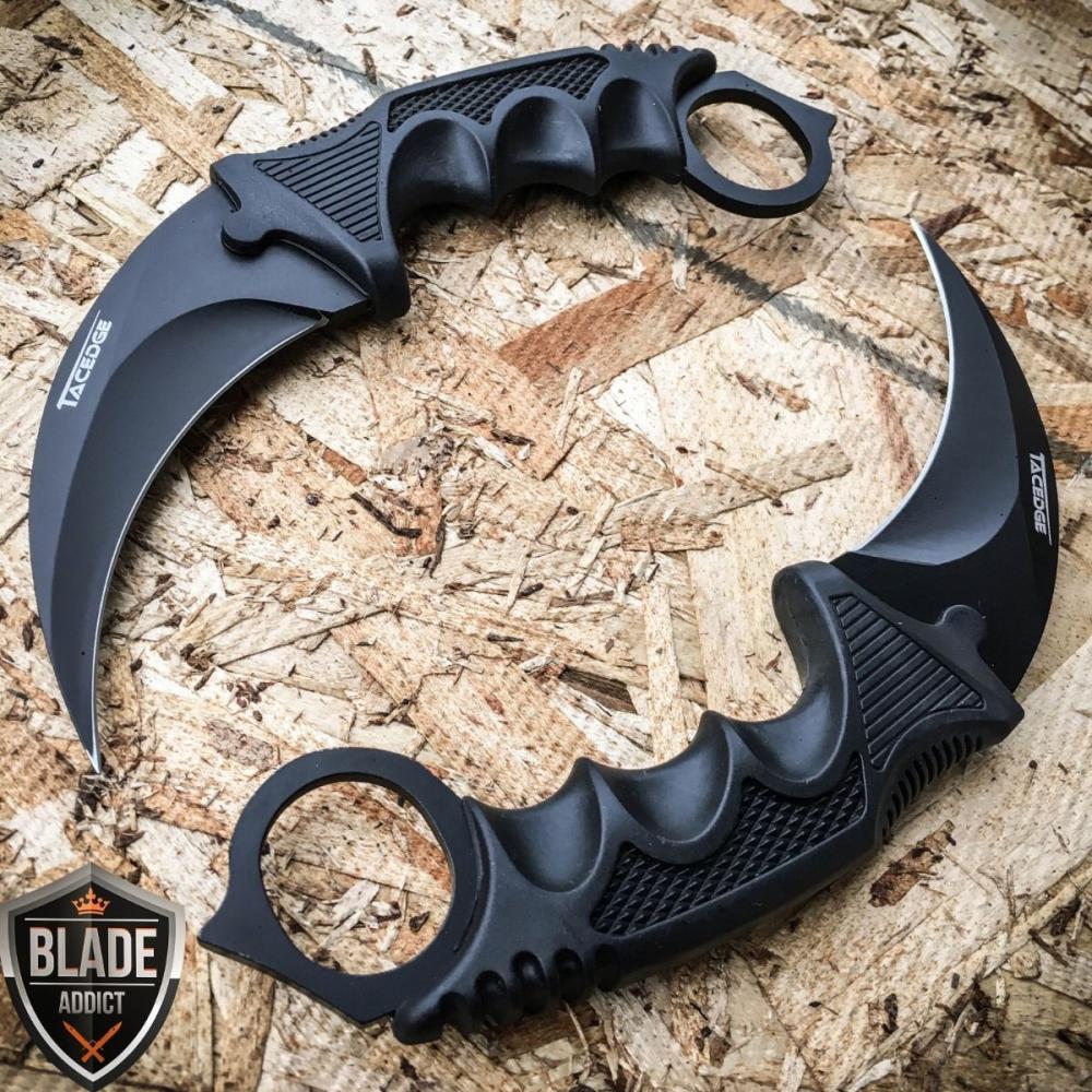 If you are looking 2 PC TACTICAL COMBAT KARAMBIT KNIFE Survival Hunting BOWIE Fixed Blade w/ SHEATH you can buy to blade_addict, It is on sale at the best price