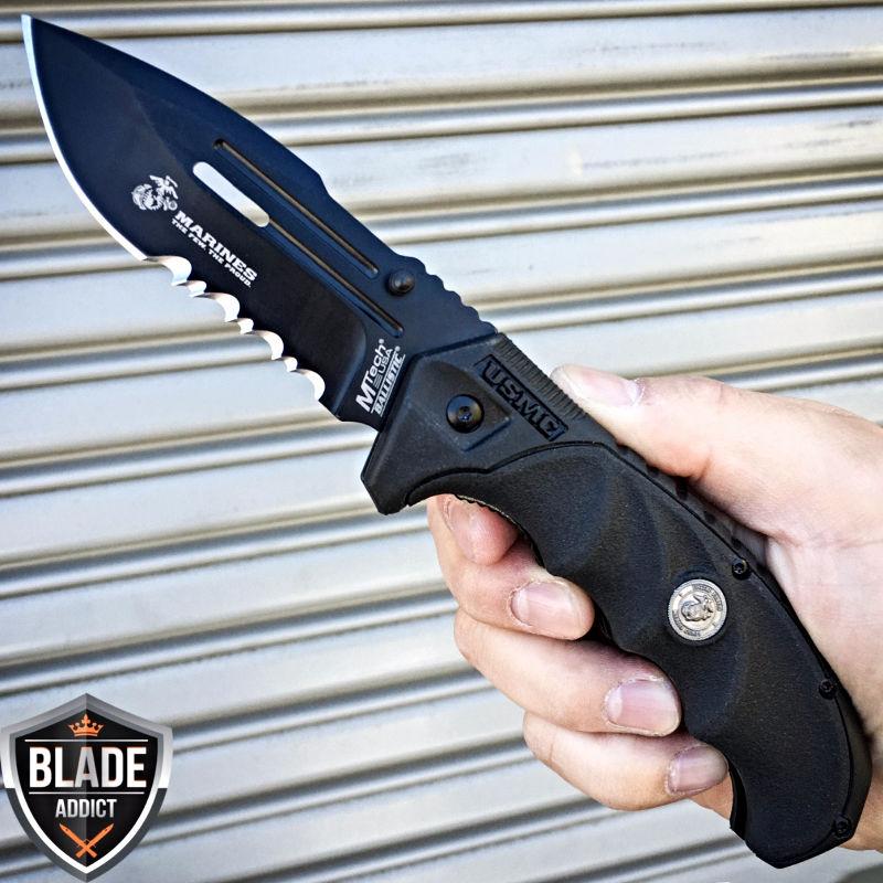 If you are looking MTECH USMC MARINES Spring Open Assisted Tactical Rescue Folding POCKET KNIFE EDC you can buy to blade_addict, It is on sale at the best price