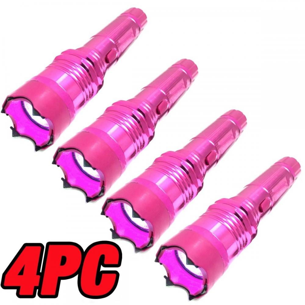 If you are looking 4 PC Metal MILITARY Stun Gun 260 Million Volt Rechargeable LED Flashlight PINK you can buy to blade_addict, It is on sale at the best price