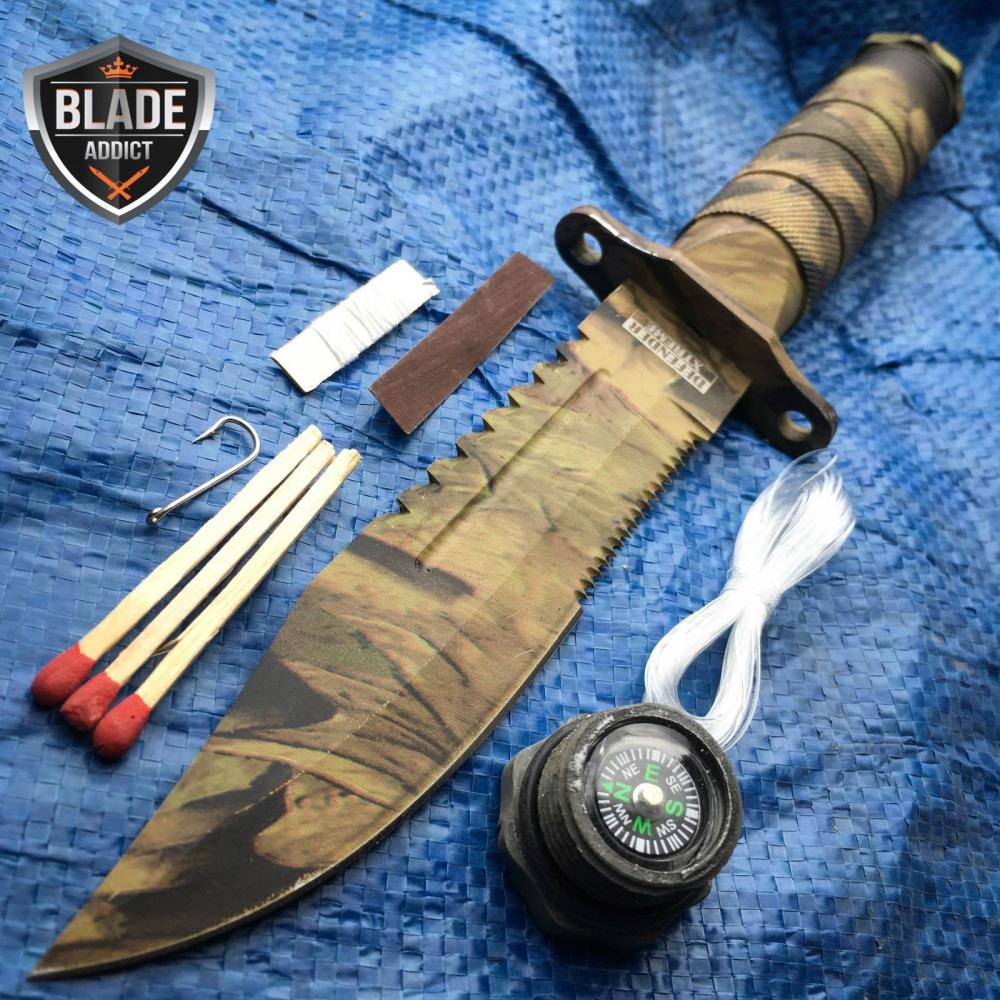 If you are looking 8.5" Tactical Fishing Hunting Military Camo Knife Survival Kit Blade w/ Sheath you can buy to blade_addict, It is on sale at the best price