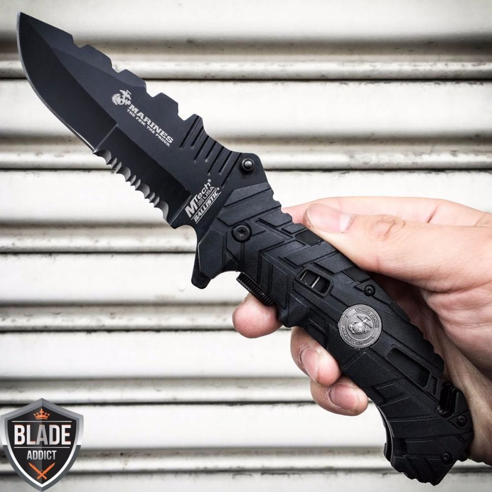 If you are looking MTECH USMC MARINES Spring Assisted Open Tactical Rescue Folding POCKET KNIFE BLK you can buy to blade_addict, It is on sale at the best price