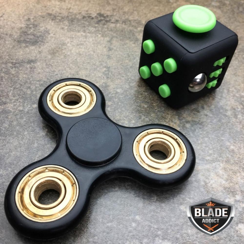 If you are looking Fidget Hand Tri-Spinner + Cube 2 PCS BLACK SET EDC Stress Focus Desk Toy ADHD you can buy to blade_addict, It is on sale at the best price