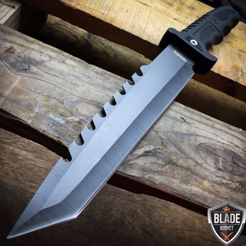 If you are looking 13" Survival Fixed Blade Tactical Fishing Hunting Knife w/ Sheath Bowie Camping you can buy to blade_addict, It is on sale at the best price