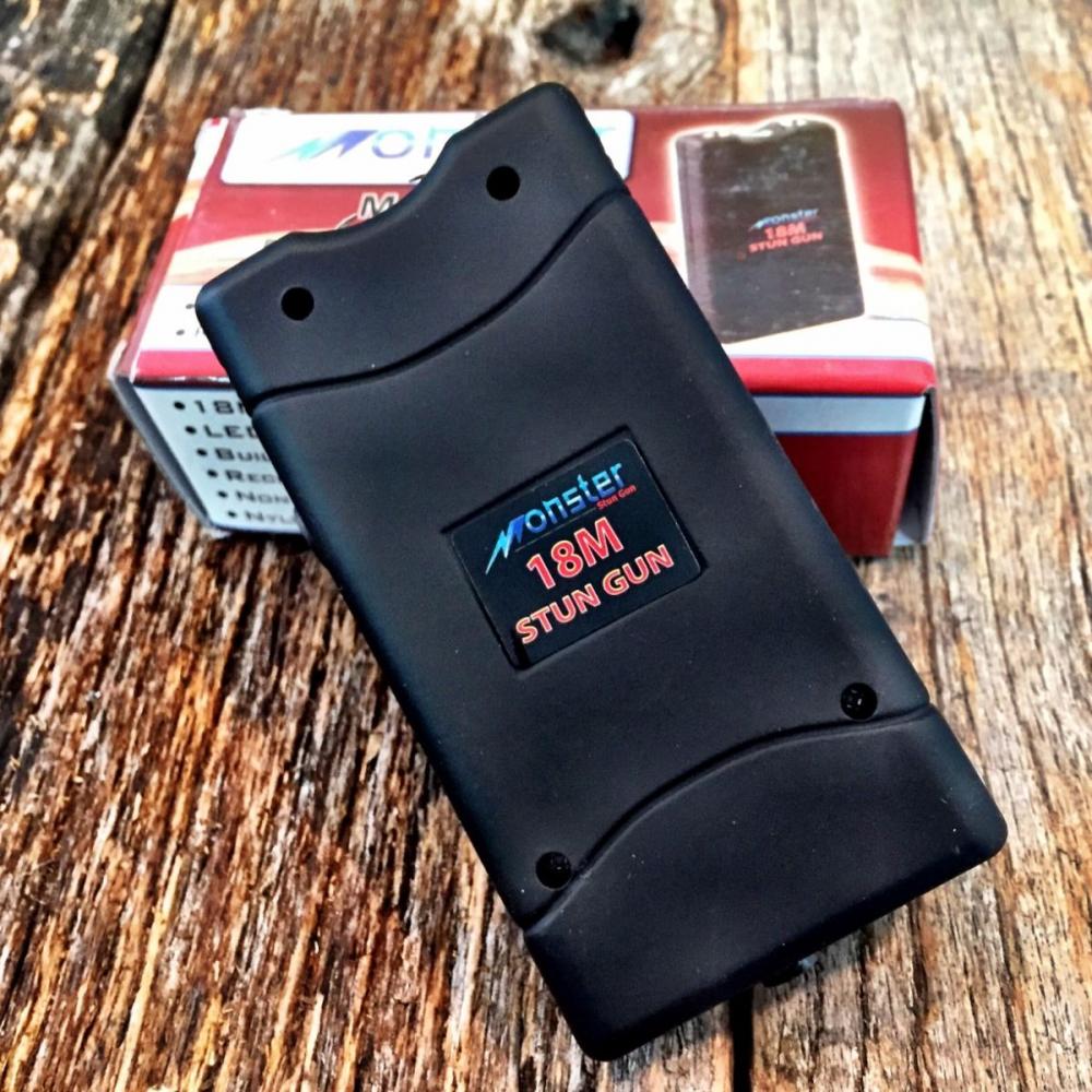 If you are looking MONSTER Black 18 Million Volt Stun Gun Rechargeable w/LED light & HOLSTER new you can buy to kyknives, It is on sale at the best price