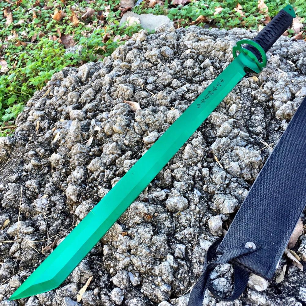 If you are looking 27" Ninja Sword Machete GREEN Full Tang Tactical Blade Katana NEW w/Sheath 61-GR you can buy to kyknives, It is on sale at the best price