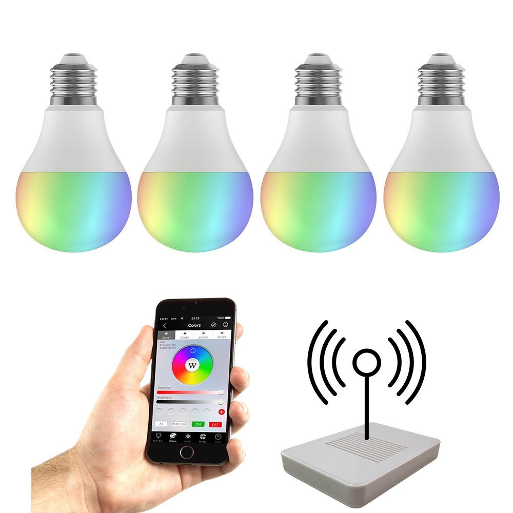  Si buscas 4 Lámpara Wifi Led Rgb Color + Controlador Celular Alclick puedes comprarlo con ALCLICK está en venta al mejor precio