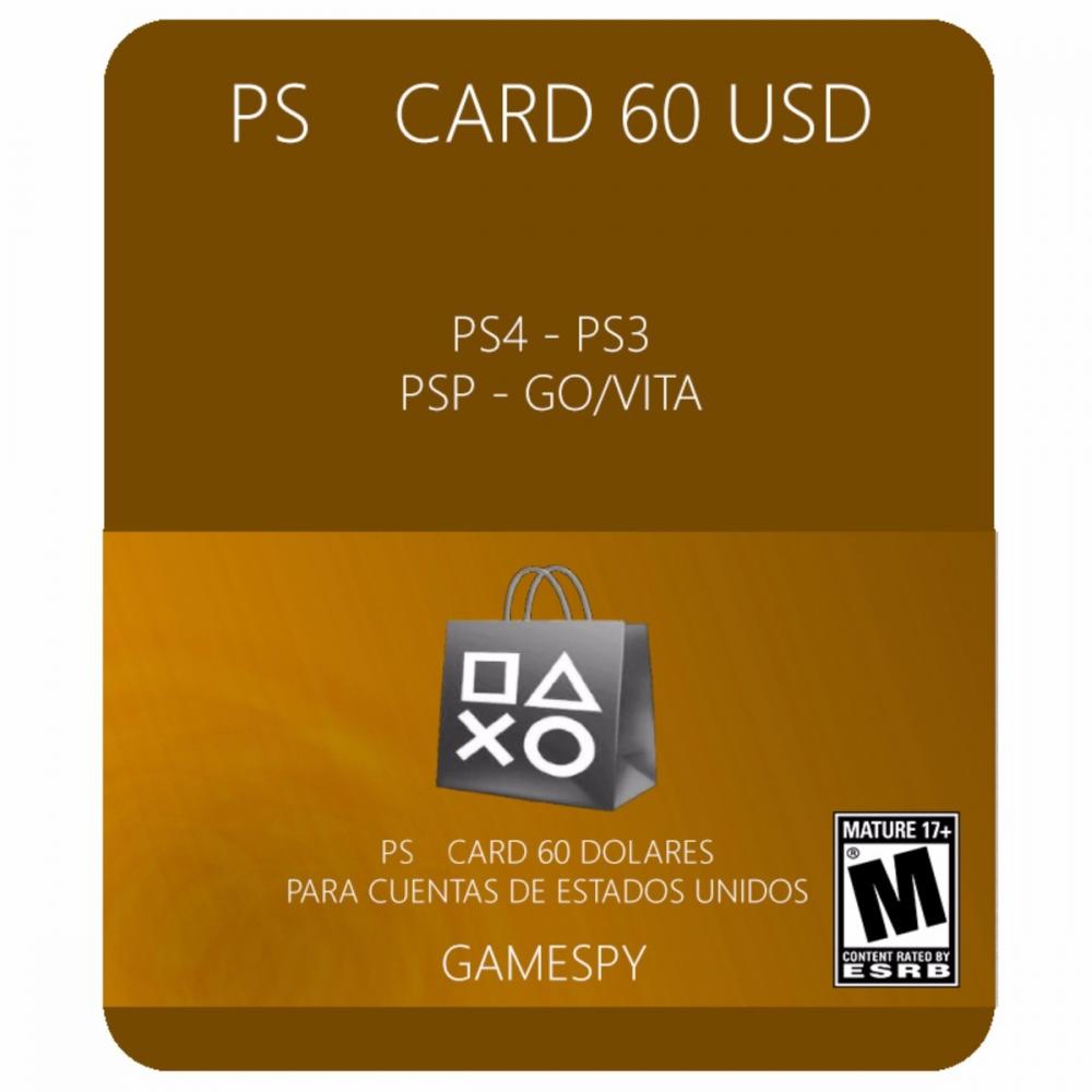  Si buscas Tarjeta Playstation Store 60 U$s Usa | Envio Ya | Gamespy puedes comprarlo con MICROSIS_GAMES está en venta al mejor precio