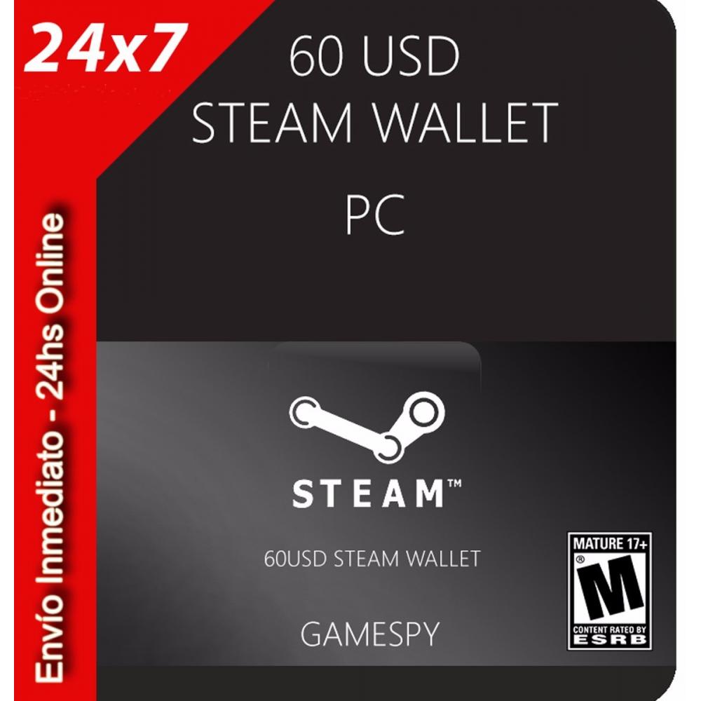  Si buscas Tarjeta Steam Wallet 60 Usd Card Global Mercadolider-gamespy puedes comprarlo con MICROSIS_GAMES está en venta al mejor precio