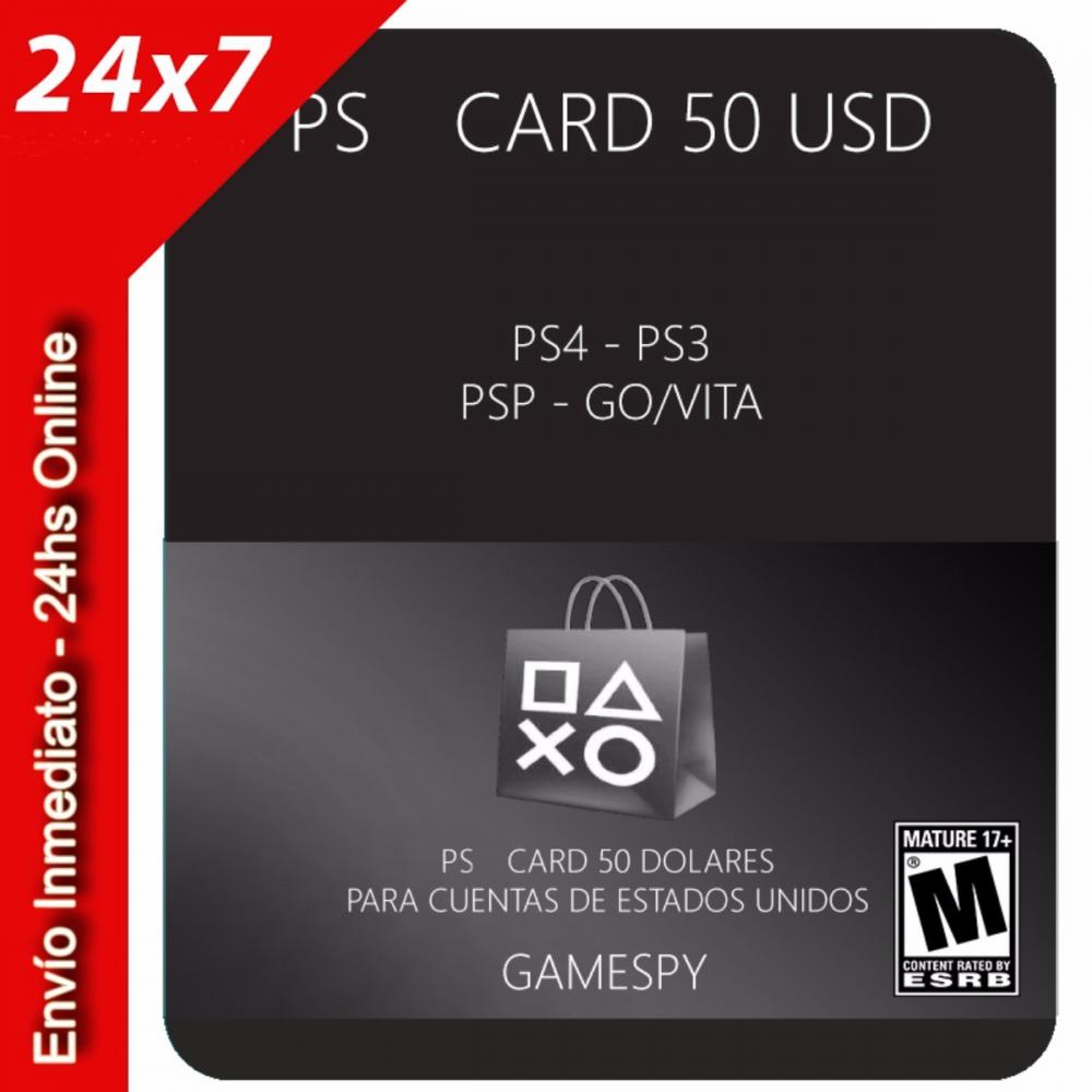  Si buscas Tarjeta Playstation 50 U$s Usa | Envio Ya | Gamespy puedes comprarlo con MICROSIS_GAMES está en venta al mejor precio
