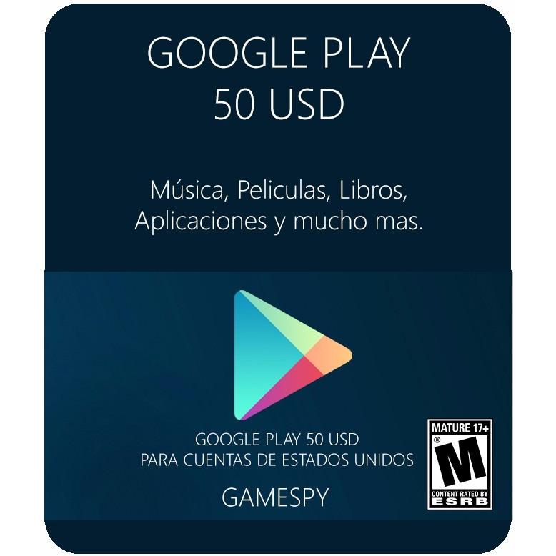  Si buscas Google Play 50 Usd Juegos Musica Libros Apps - Gamespy puedes comprarlo con MICROSIS_GAMES está en venta al mejor precio