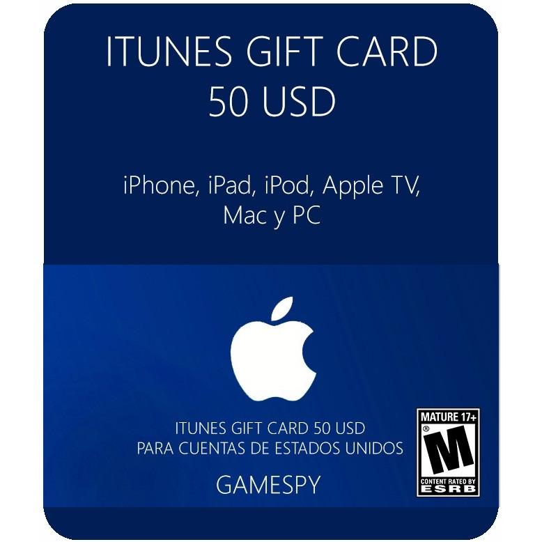  Si buscas Itunes Gift Card 50 Usd Juegos Musica Libros - Gamespy puedes comprarlo con MICROSIS_GAMES está en venta al mejor precio