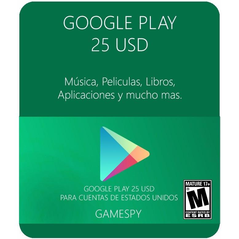  Si buscas Google Play 25 Usd Android Envío Automático - Gamespy puedes comprarlo con MICROSIS_GAMES está en venta al mejor precio