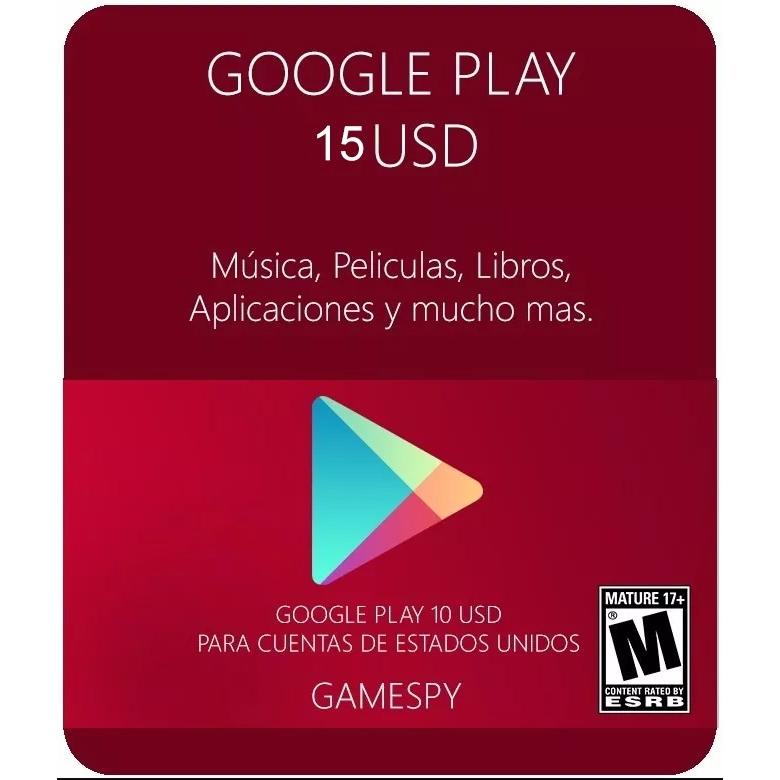  Si buscas Google Play 15 Usd Android Envío Automático - Gamespy puedes comprarlo con MICROSIS_GAMES está en venta al mejor precio