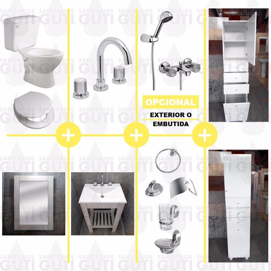  Si buscas Juego Baño Completo Muebles Recto Griferías Sanitarios puedes comprarlo con MATERIALESGUTI está en venta al mejor precio