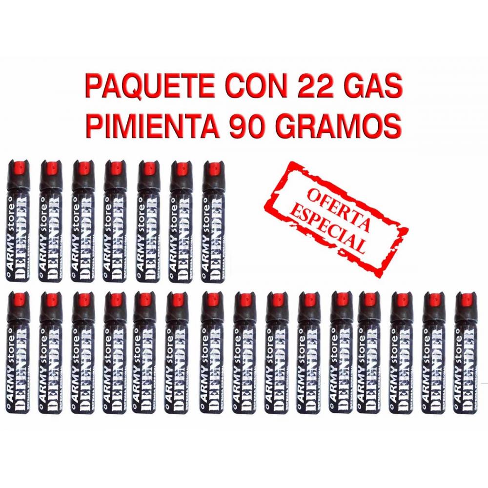  Si buscas Gas Pimienta/lacrimogeno 90 Grs Paquete 22 Unidades Maxima puedes comprarlo con ARMYSTORE está en venta al mejor precio