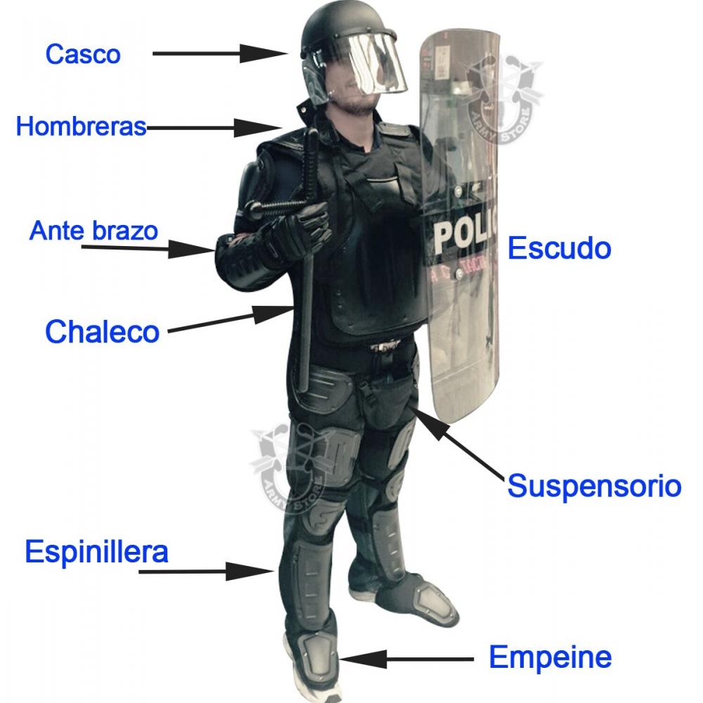  Si buscas Equipo Traje Antimotin Policíaco Con Casco Sin Escudo puedes comprarlo con ARMYSTORE está en venta al mejor precio