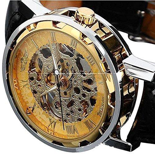  Si buscas Mens Mechanical Elegant Skeleton Dial Wrist Watch, (gold-bla puedes comprarlo con IN EXCELSIS NET está en venta al mejor precio