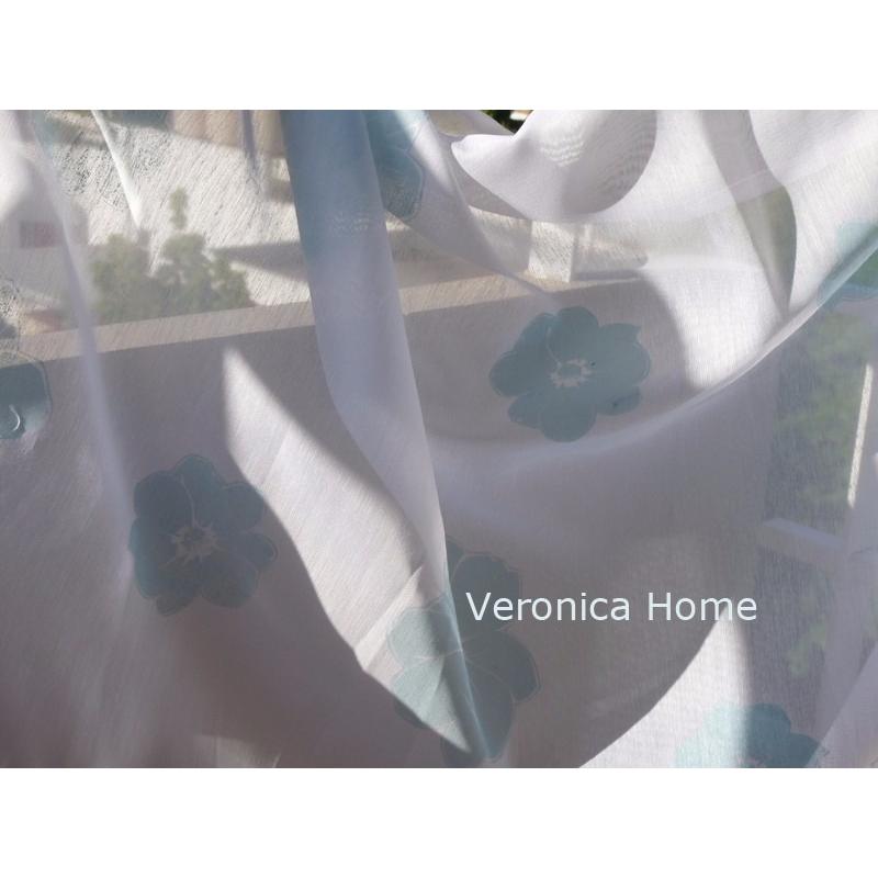  Si buscas Cortina De Voile + Almohadón - Linea Flores Aqua puedes comprarlo con Veronica Home está en venta al mejor precio