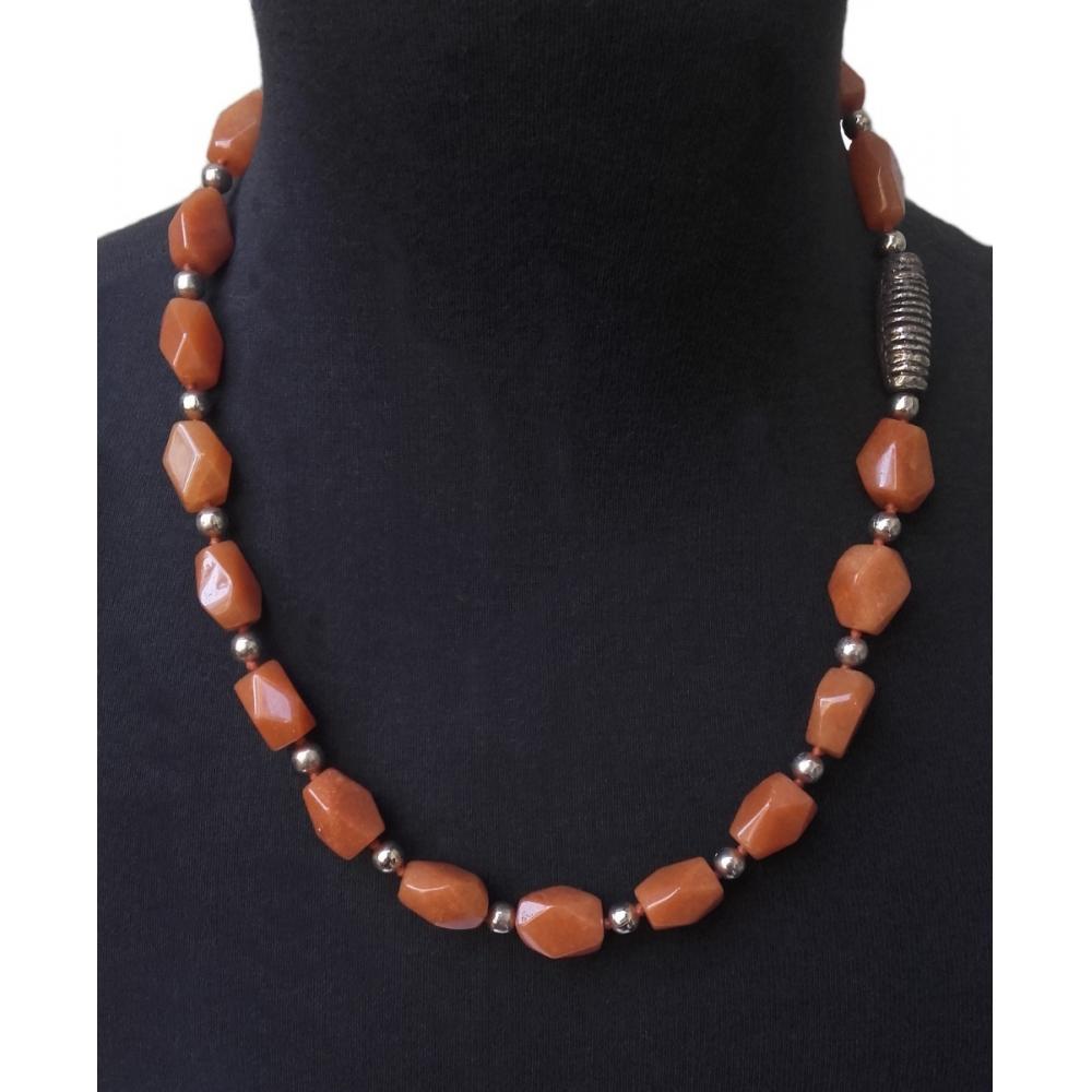  Si buscas Csr1015 Collar Piedra Natural Aventurina Naranja puedes comprarlo con Debarbora está en venta al mejor precio