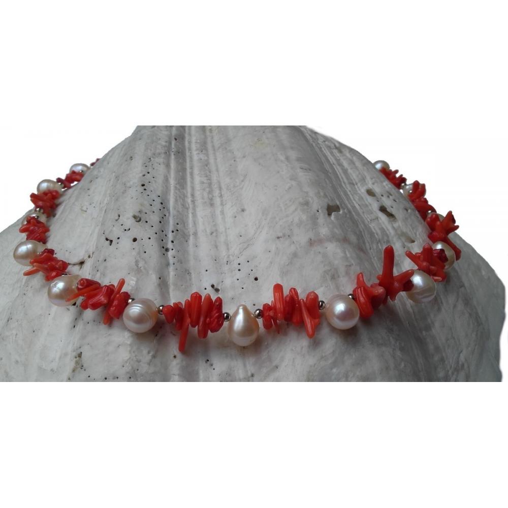  Si buscas Csp1481 Collar Perlas Cultivadas Barrocas Blancas Y Coral puedes comprarlo con Debarbora está en venta al mejor precio