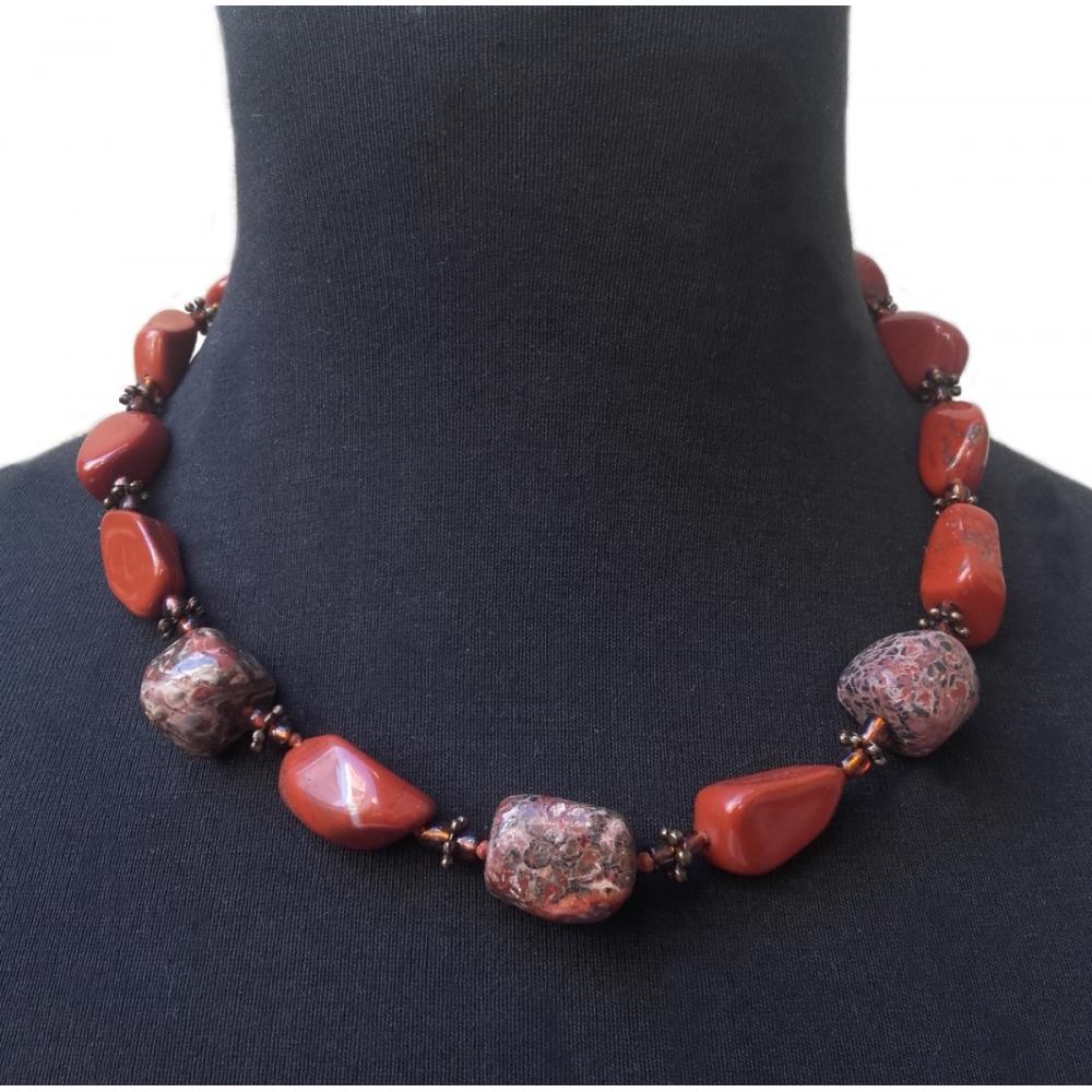  Si buscas Csr1495 Collar Piedra Natural Jaspe Rojo Y Jaspe Leopardo puedes comprarlo con Debarbora está en venta al mejor precio