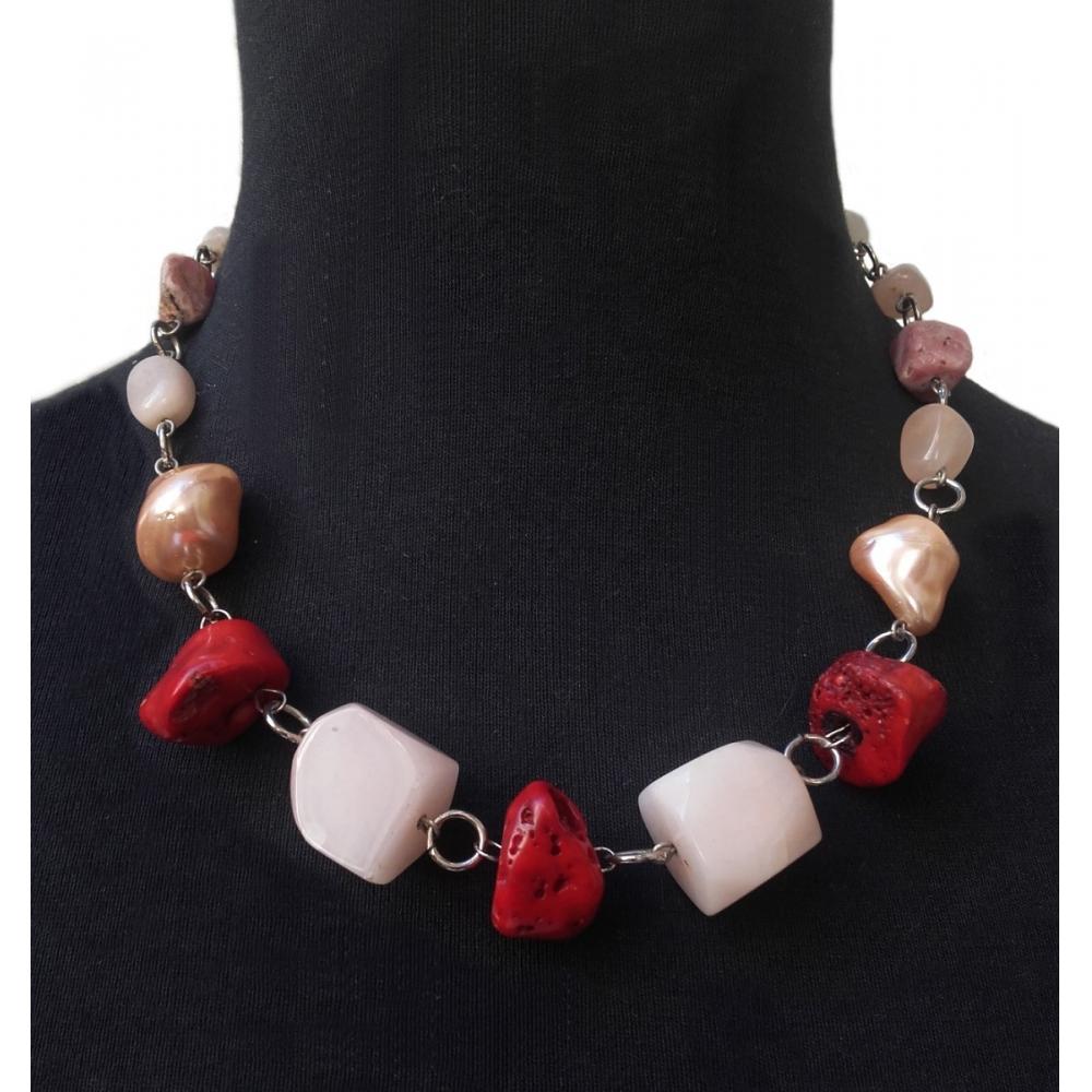  Si buscas Csr1196 Collar Piedra Natural Jaspe Jade Rodocrosita Coral puedes comprarlo con Debarbora está en venta al mejor precio